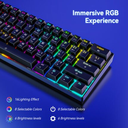 Compact 61-Key RGB Mechanical Keyboard - TKL Wireless/Wired - ABCognify EU Tech Store
