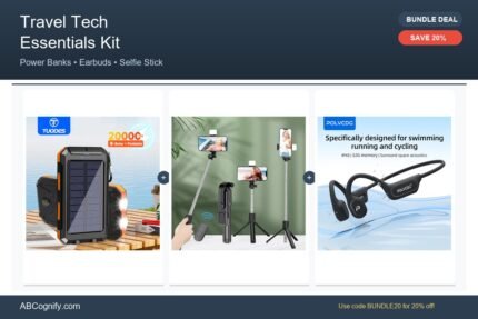 Travel Tech Essentials Kit - Tech accessories bundle deal at ABCognify.com